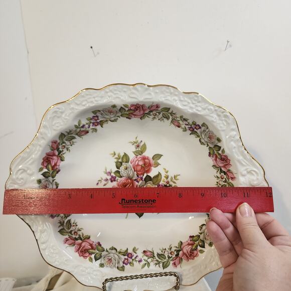 James Kent Old Foley Harmony Rose Oval Serving Bowl England 10.5" - Picture 2 of 8